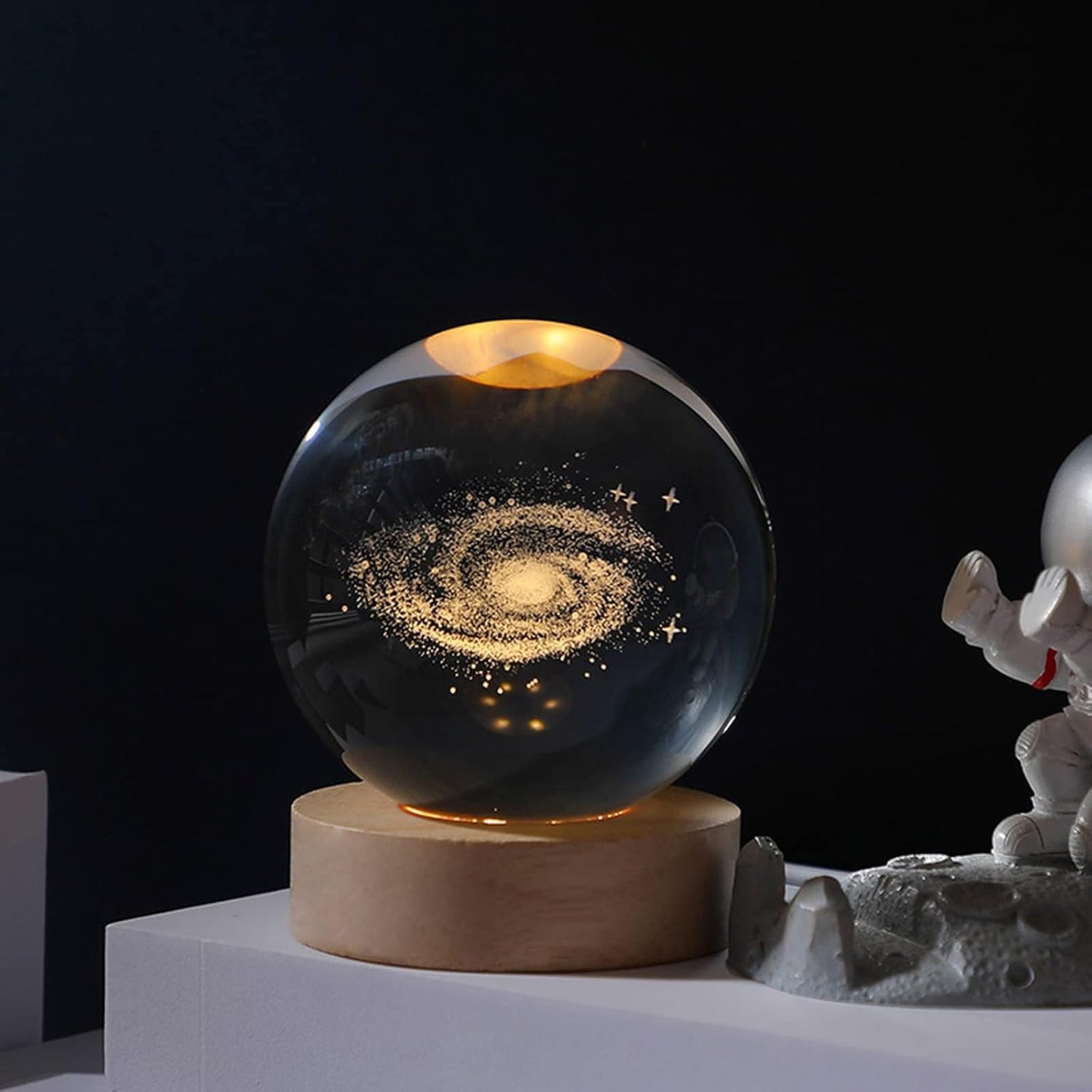 3D Galaxy Crystal Ball Night Light