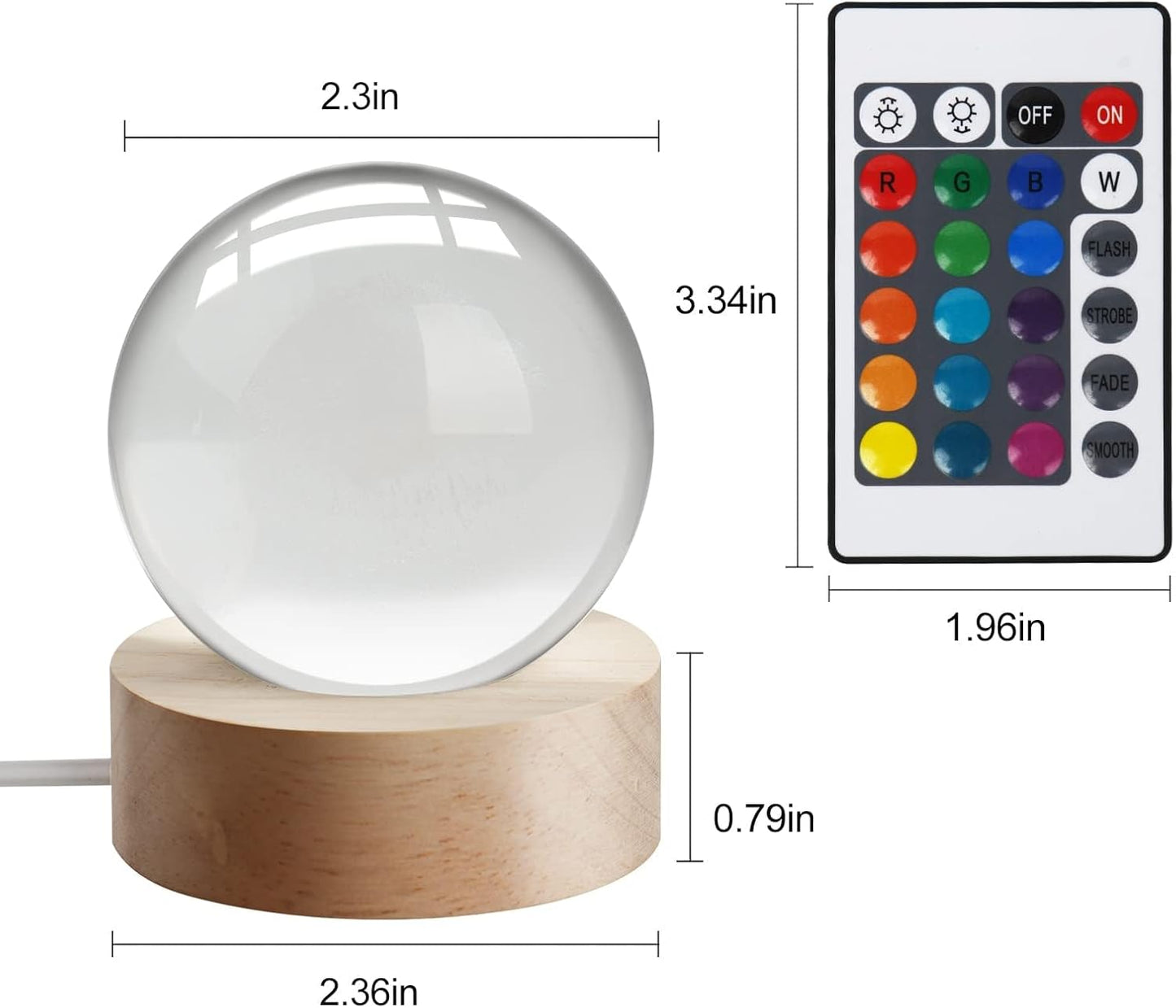 3D Galaxy Crystal Ball Night Light
