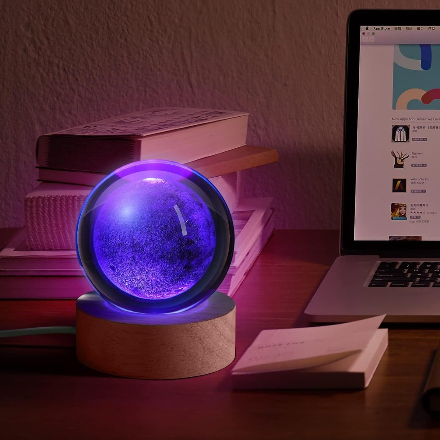 3D Galaxy Crystal Ball Night Light