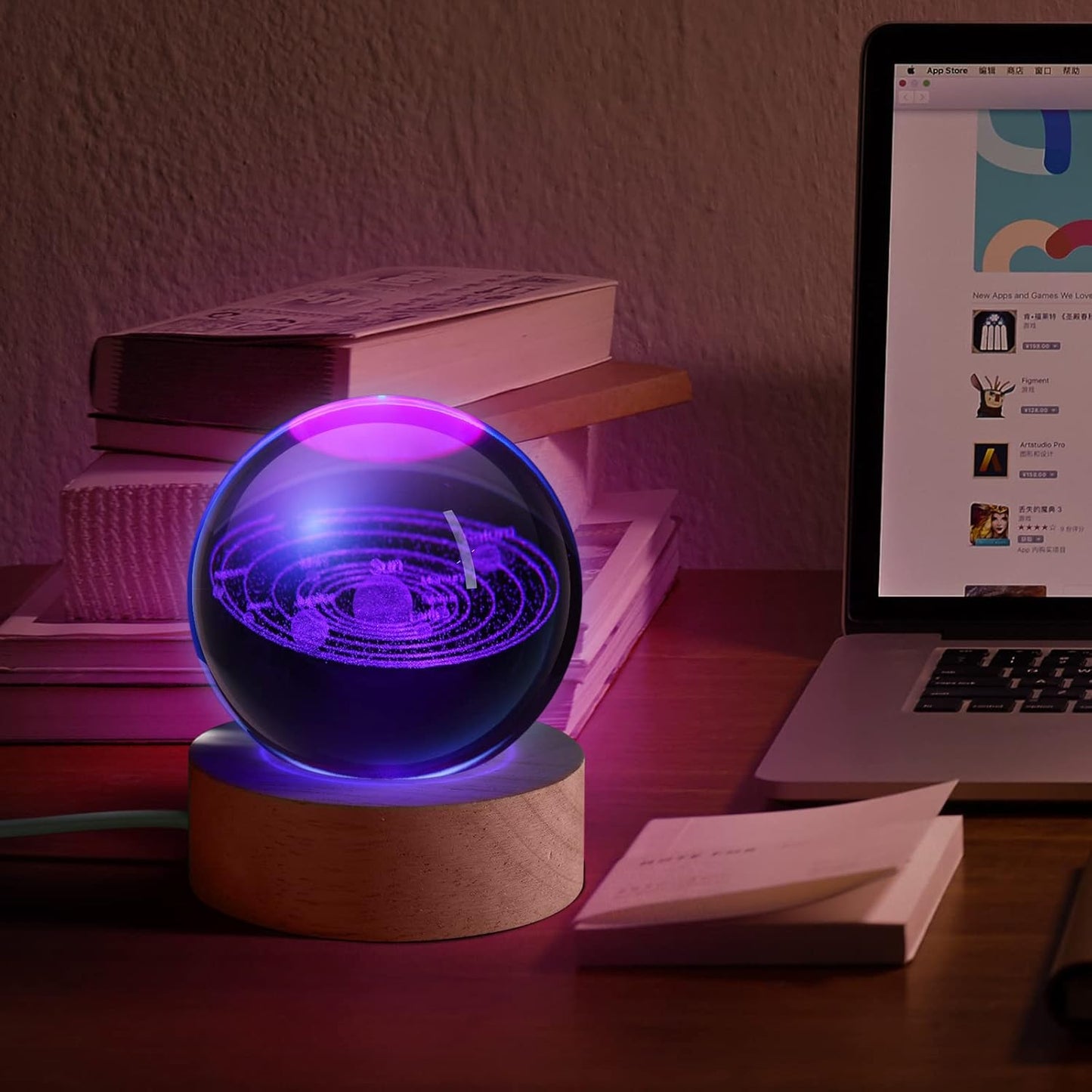 3D Galaxy Crystal Ball Night Light