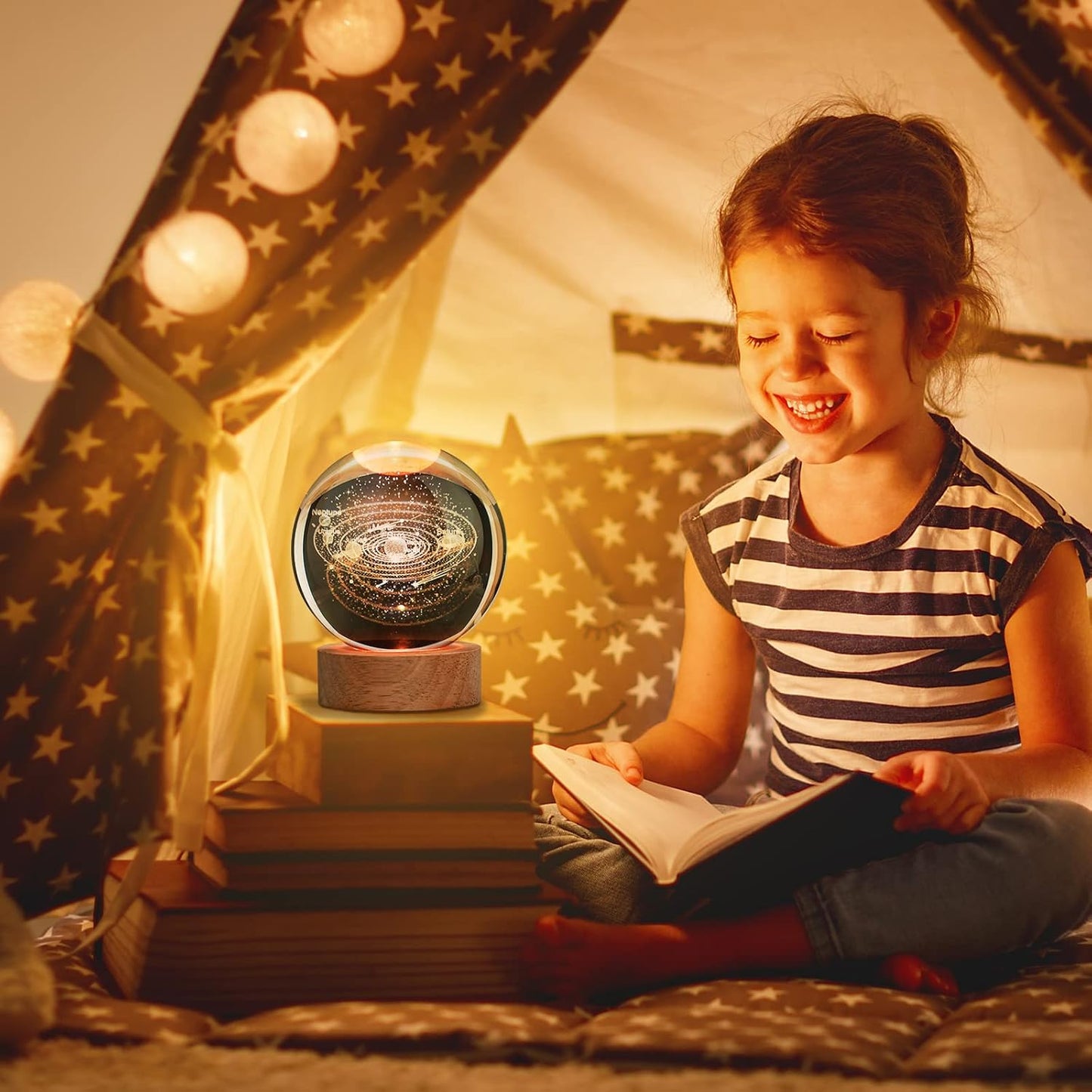 3D Galaxy Crystal Ball Night Light
