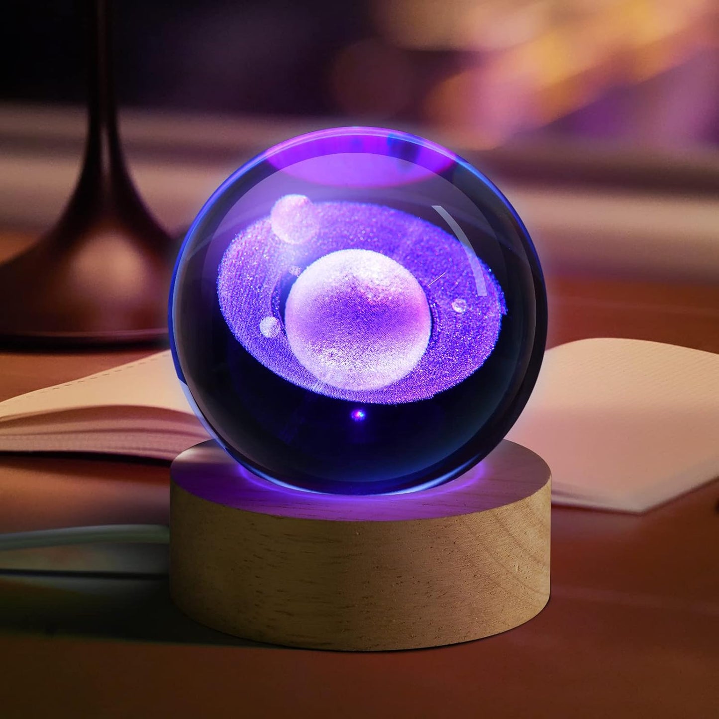 3D Galaxy Crystal Ball Night Light