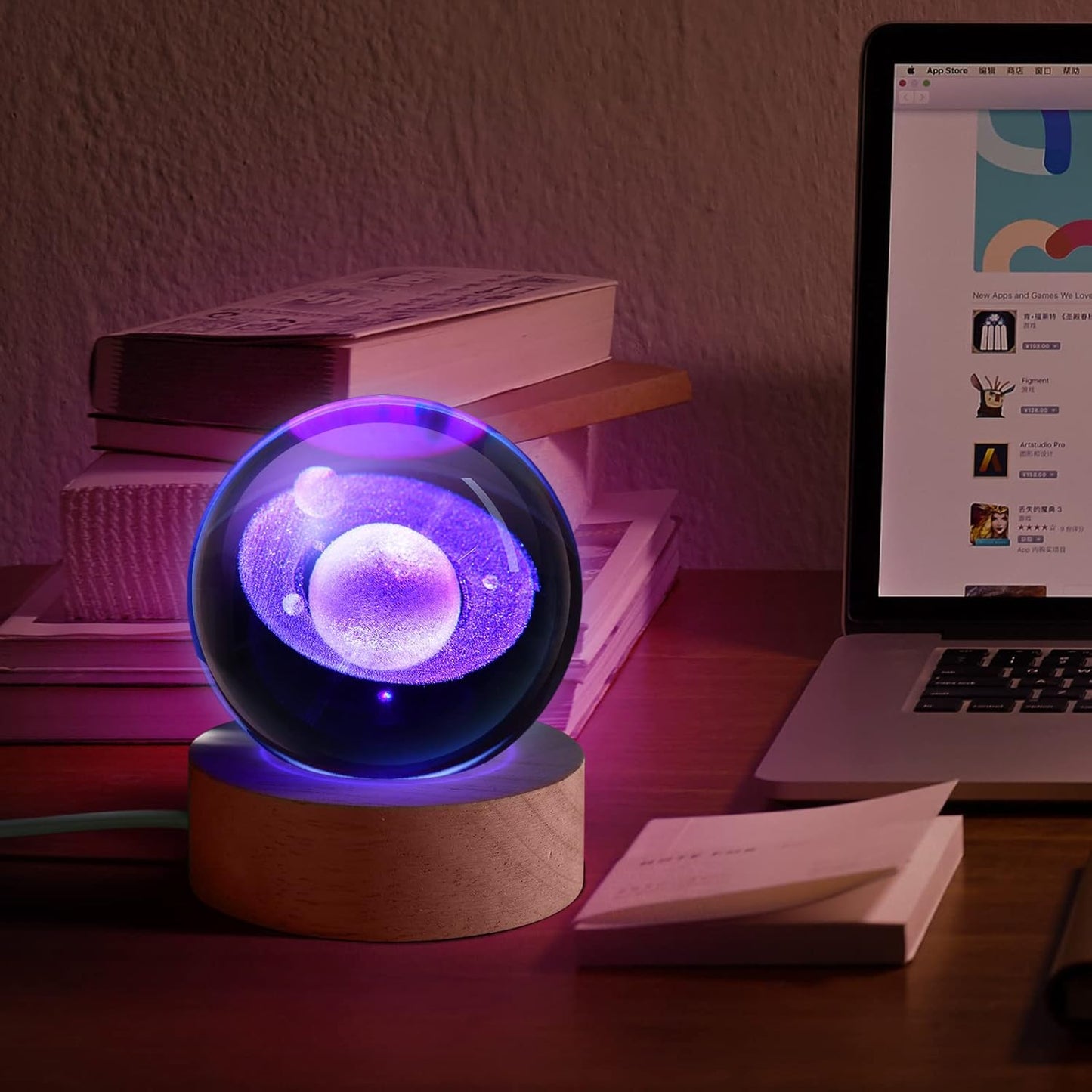 3D Galaxy Crystal Ball Night Light