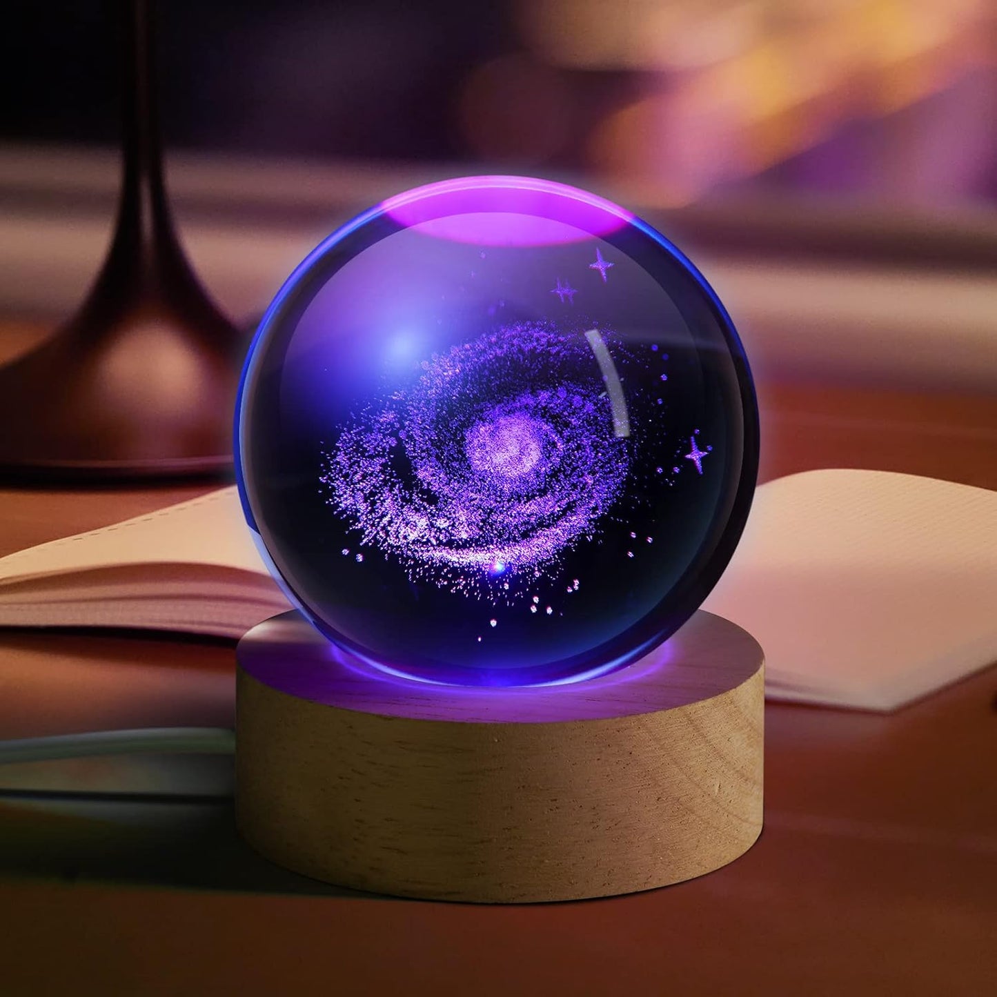 3D Galaxy Crystal Ball Night Light