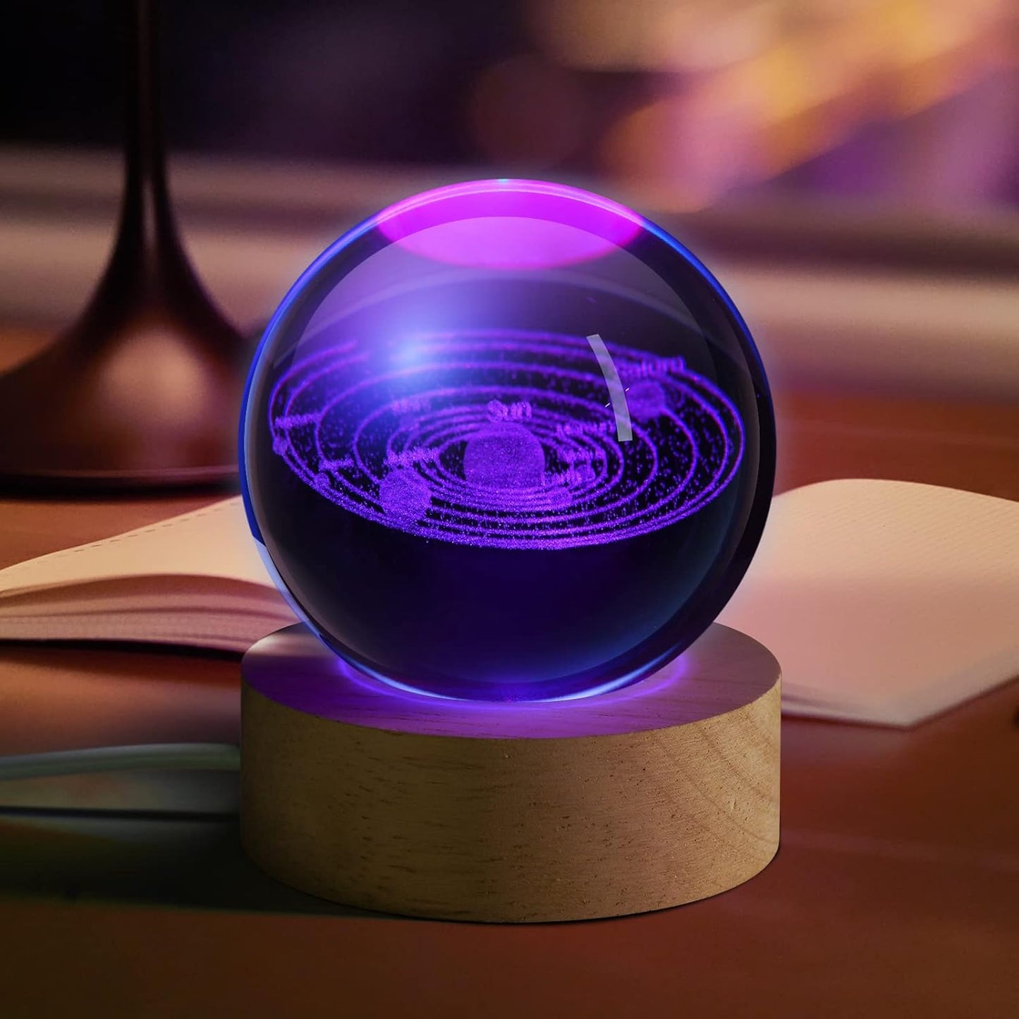 3D Galaxy Crystal Ball Night Light