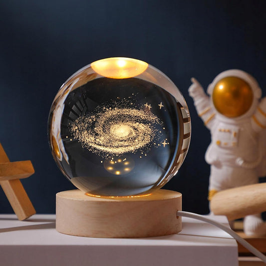 3D Galaxy Crystal Ball Night Light